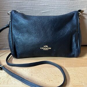 Coach Pebbled Black Leather Crossbody Bag